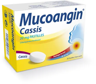 Mucoangin Cassis 20mg 30 Pastilles à Sucer