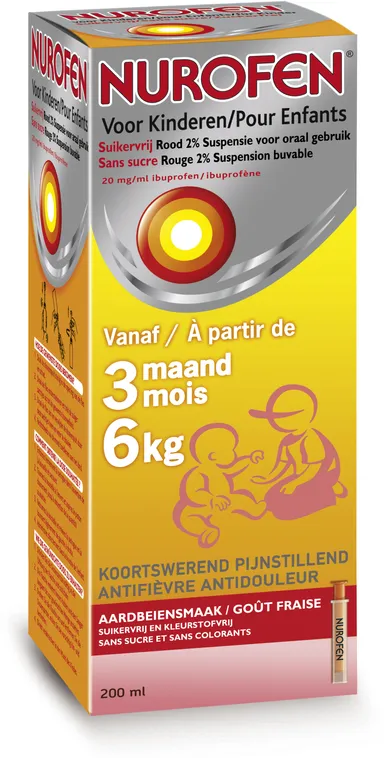 Nurofen Enfant Suspension Buvable 2% Gout Fraise 200ml