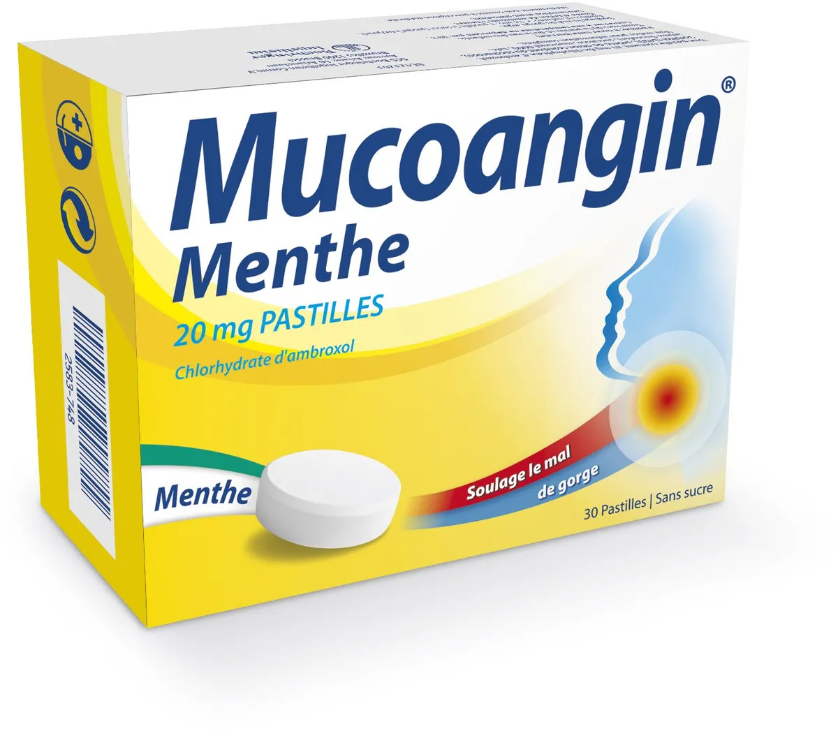 Mucoangin Menthe 20mg 30 Pastilles à Sucer