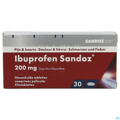 Ibuprofen Sandoz 200mg 30 tabletten