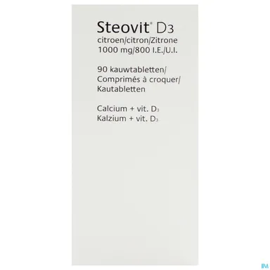Steovit D3 1000mg/800 UI 90 Comprimés à Croquer (Citron)