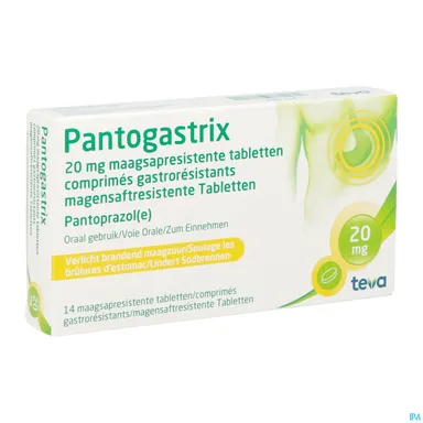 Pantogastrix Teva 20mg 14 Comprimés Gastrorésistants