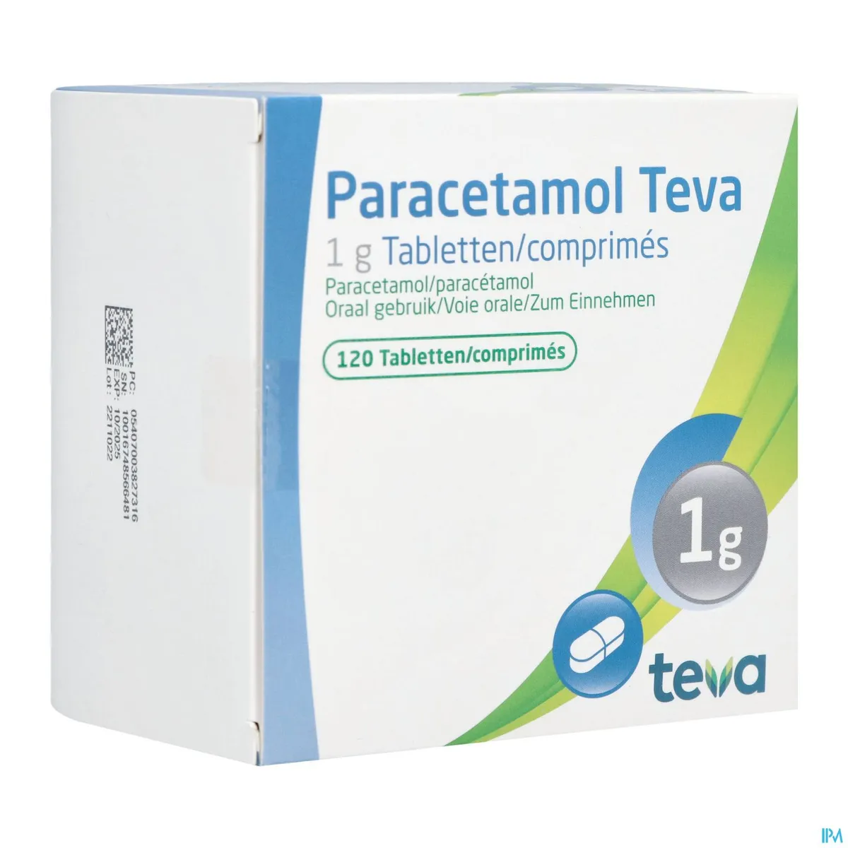 Paracetamol Teva 1g 120 Comprimés