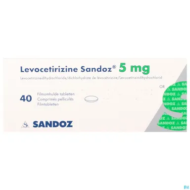 Levocetirizine Sandoz 5mg 40 Comprimés