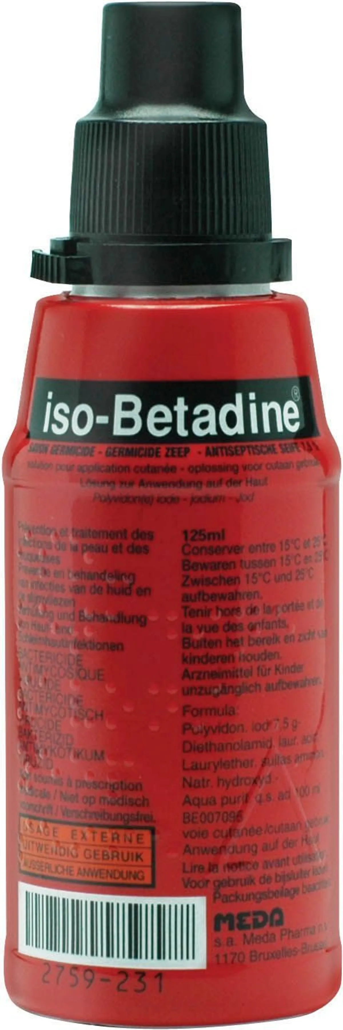 iso-Betadine Germicide Zeep 7,5% Oplossing voor Cutaan Gebruik 125ml