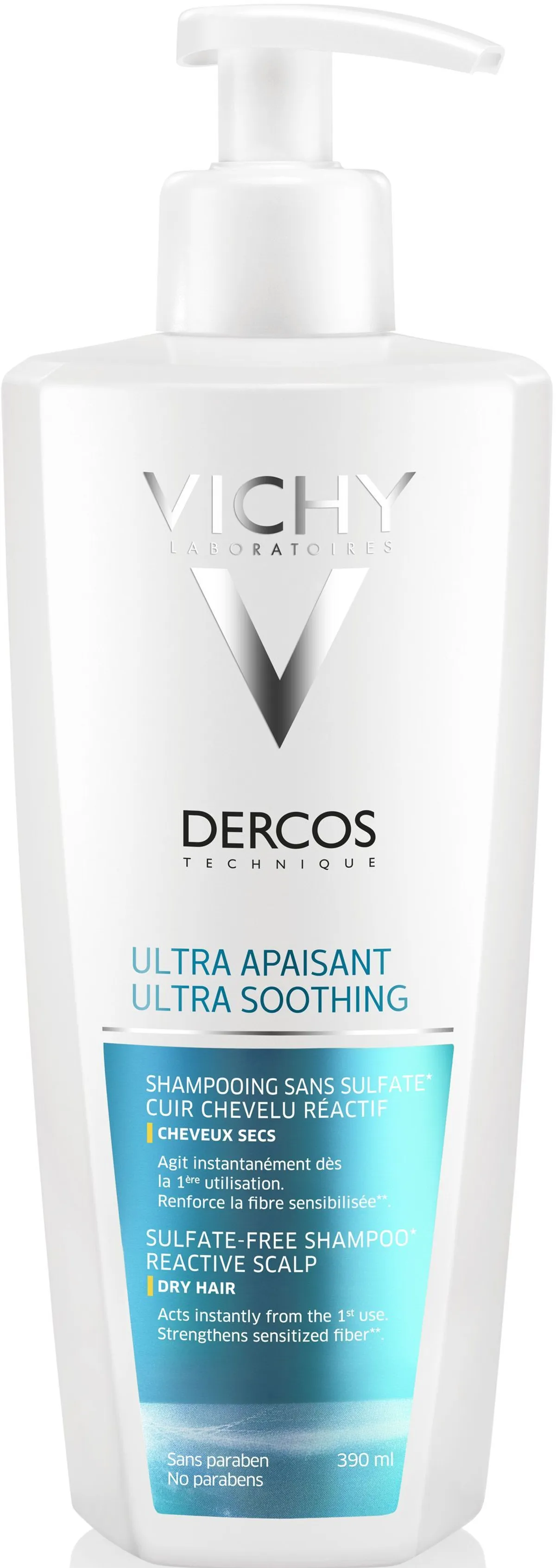Vichy Dercos Shampooing Ultra Apaisant pour Cheveux Secs 400ml