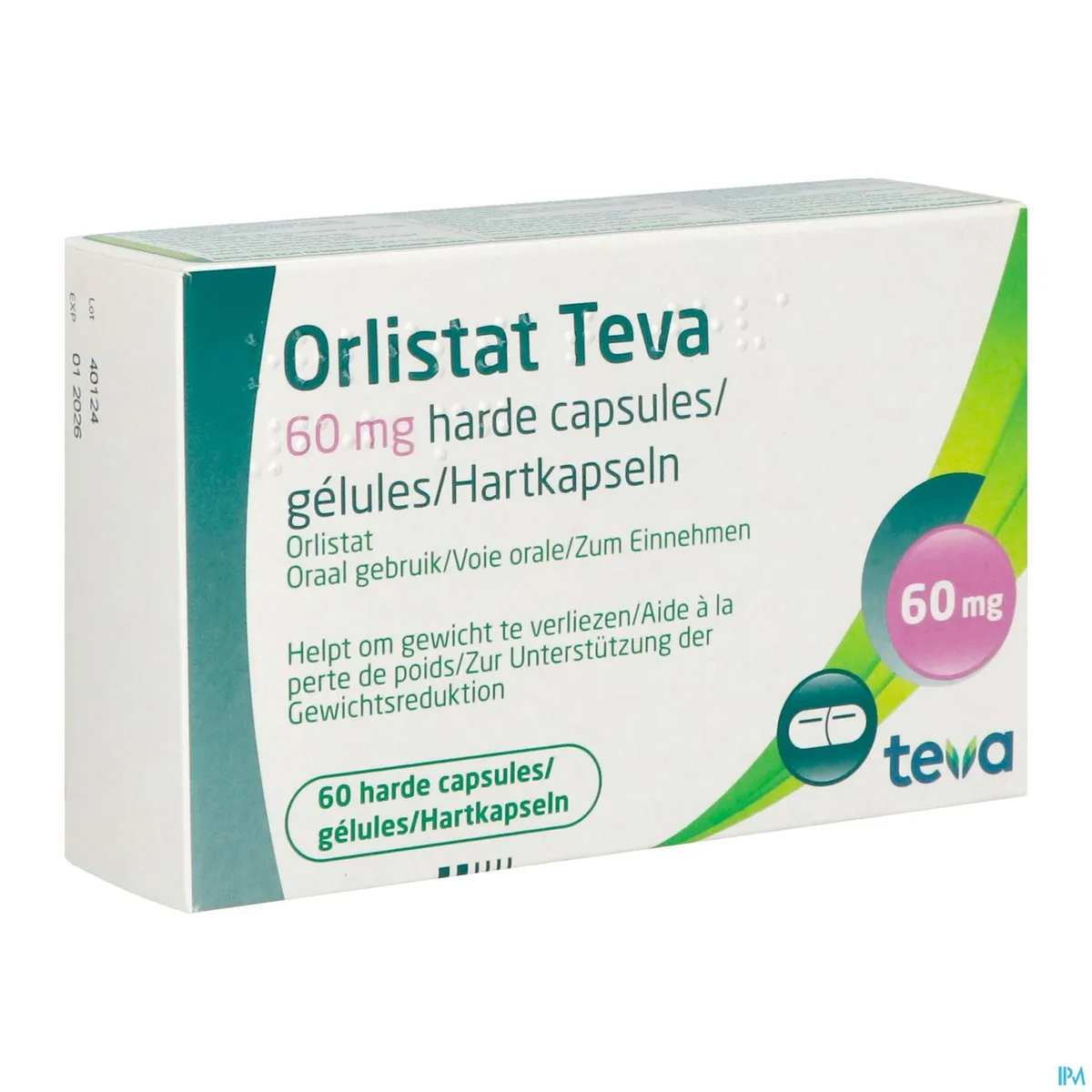 Orlistat Teva 60 Capsules Dures X 60 Mg