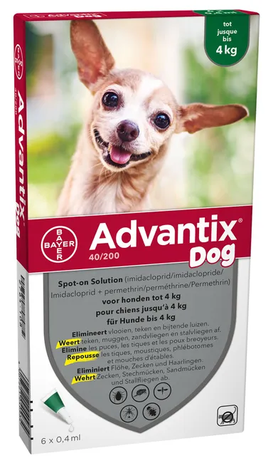 Advantix 40/ 200 Honden < 4kg Fl 6x0,4 ml