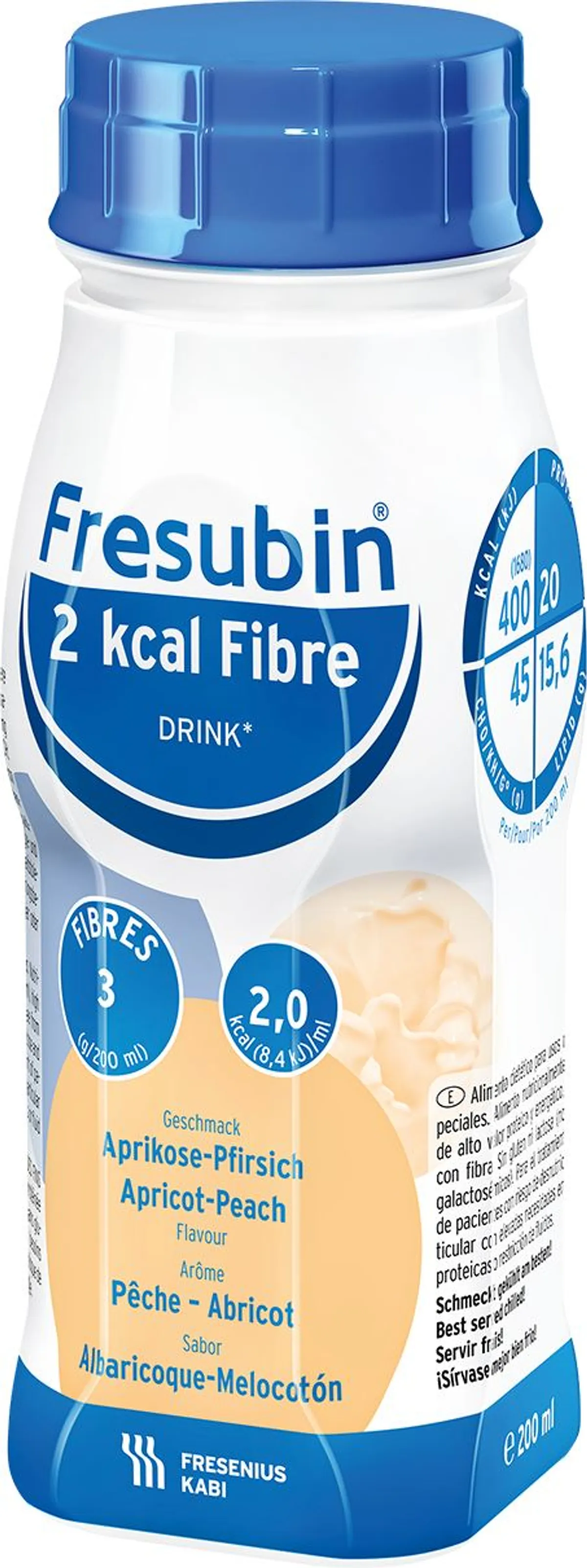 Fresubin 2kcal Fibre Drink Pêche Abricot 4x200ml