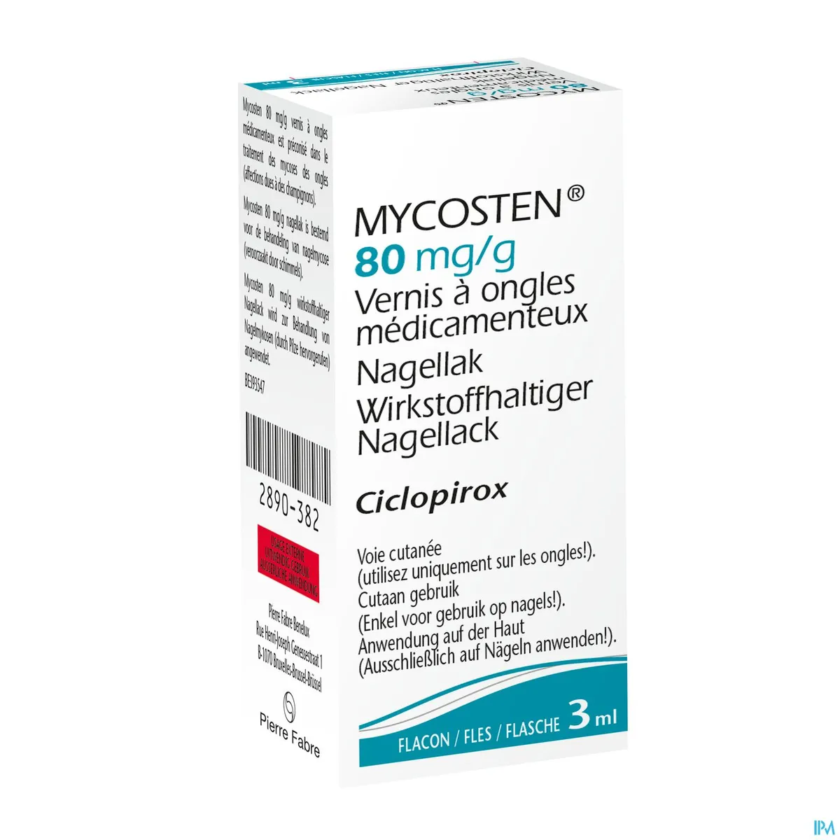 Mycosten 80mg/g Nagellak Flesje 3ml