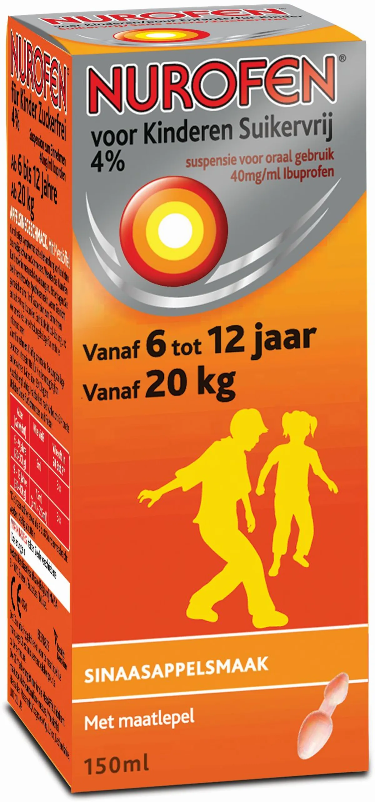 Nurofen Kind Orale Suspensie 4% Sinaasappelmaak 150ml