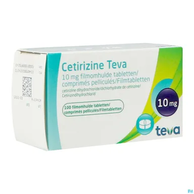 Cetirizine Teva 10mg 100 Tabletten