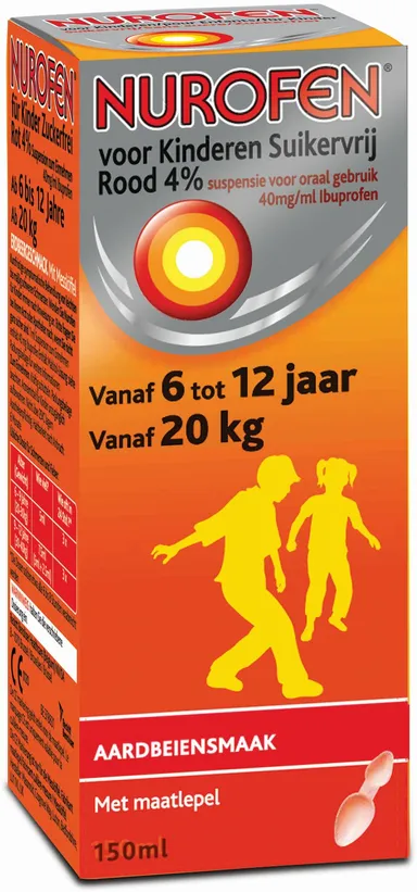 Nurofen Kind Orale Suspensie 4% Aardbeismaak 150ml