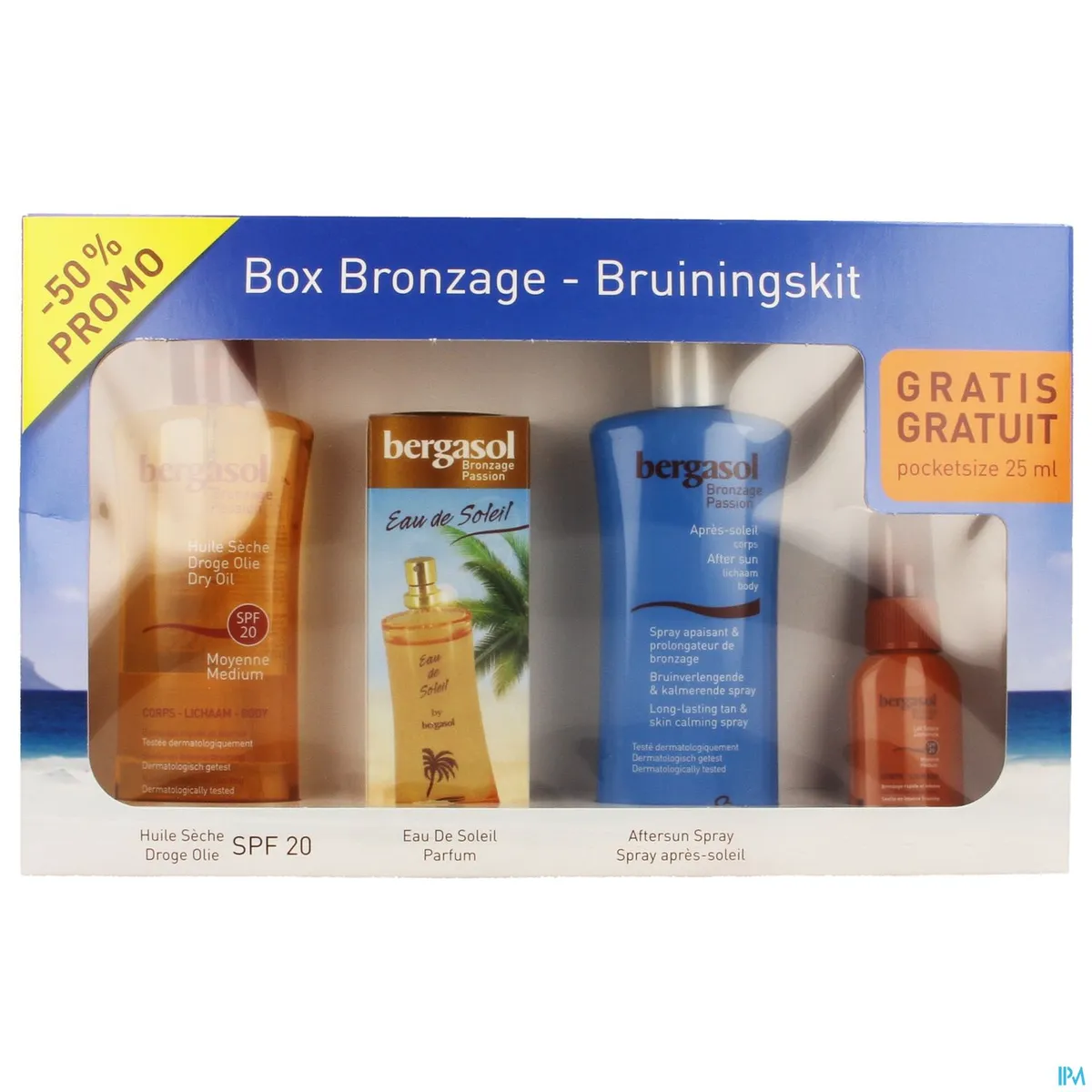 Bergasol Bruinbox Olie (speciale prijs + zonnemelk pocketsize 25ml gratis)