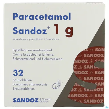 Paracetamol Sandoz 1g 32 Bruistabletten