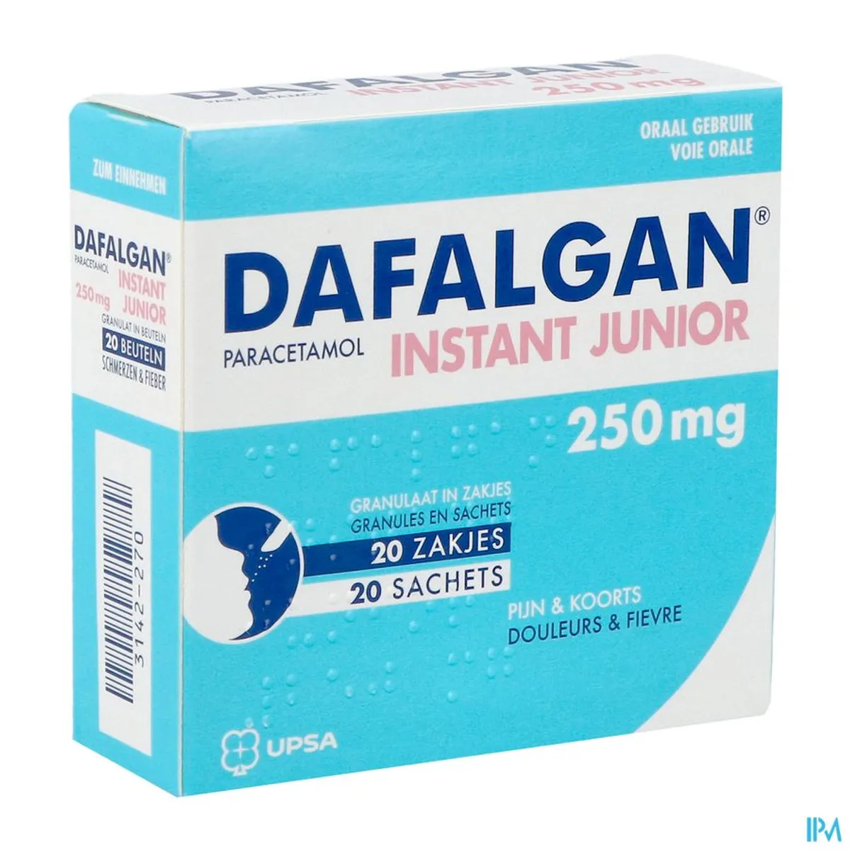 Dafalgan Instant Junior 250mg 20 zakjes