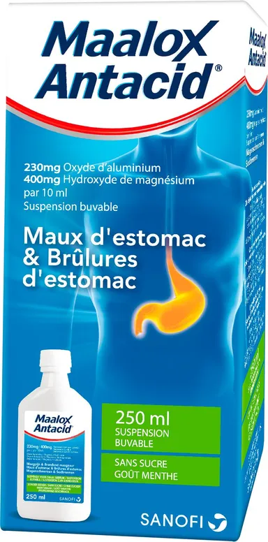 Maalox Antacid 230mg/400mg Suspension Buvable 250ml