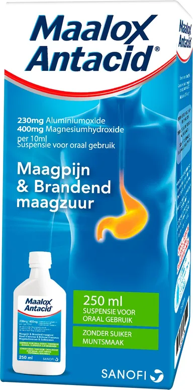 Maalox Antacid 230mg/400mg Drinkbare Suspensie 250ml