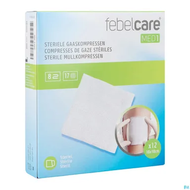 Febelcare MED1 12 Steriele Gaaskompressen 10x10cm