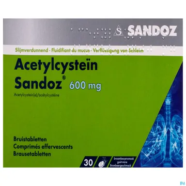 Acetylcystein Sandoz 600mg 30 Bruistabletten