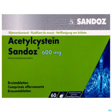 Acetylcystein Sandoz 600mg 60 Comprimés Effervescents