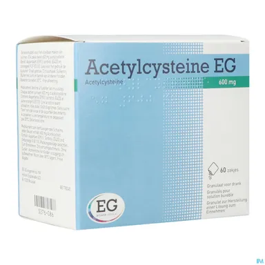Acetylcysteine EG 600mg 60 Sachets Granulés pour Solution Buvable