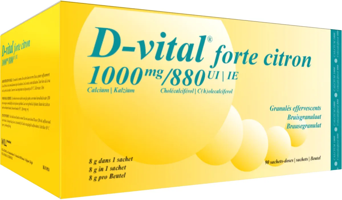 D-Vital Forte 1000/880 Citron 90 Sachets