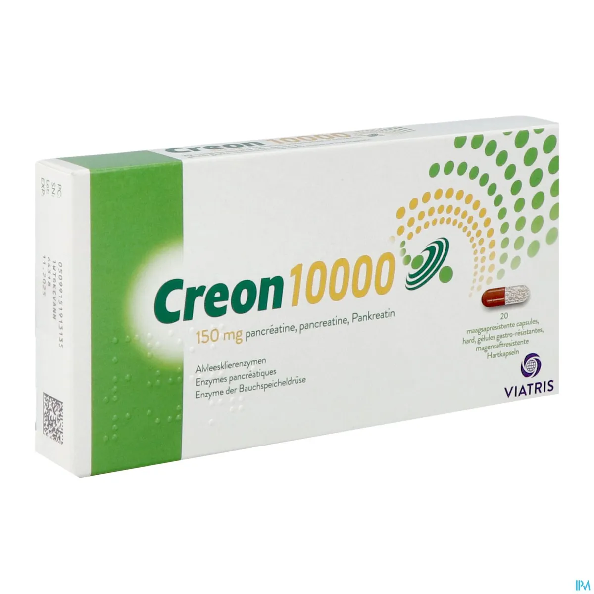 Creon 10000 20 Maagsapresistente Capsules x150mg