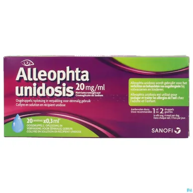 Alleophta 20mg/ml Oogdruppels Unidose 20x0,3ml