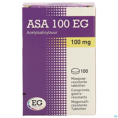 ASA 100 EG 100mg 100 Comprimés Gastro-résistants