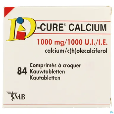 D-Cure Calcium 1000mg/1000ui 84 Kauwtabletten