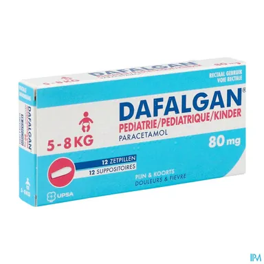 Dafalgan Pédiatrie 80mg 12 Zetpillen