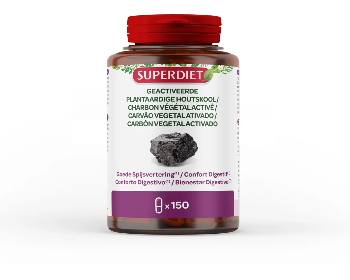 SuperDiet Charbon Végétal Activé 150 Capsules