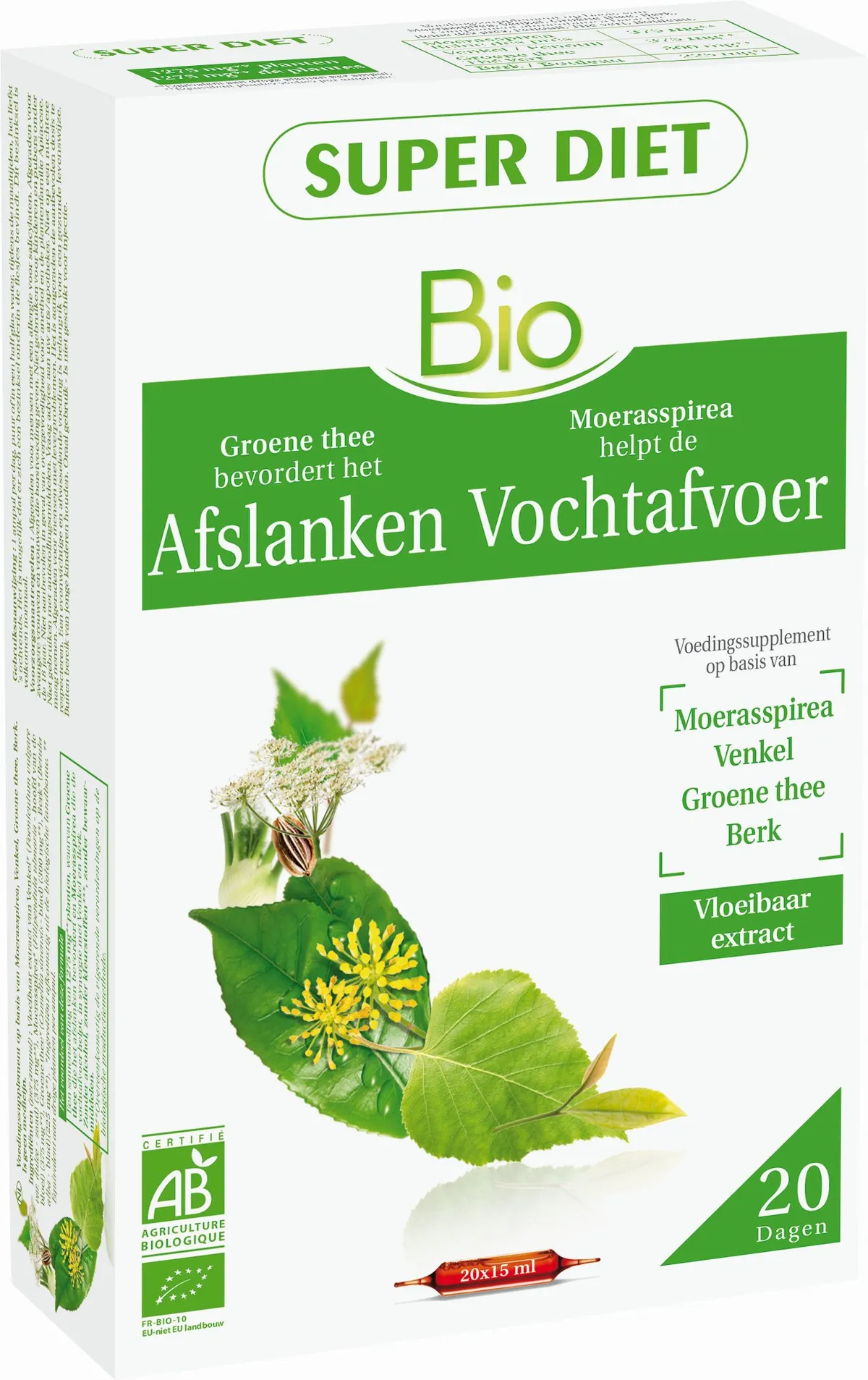 SuperDiet Afslankende Groene Thee Bio 20 Ampullen x 15ml