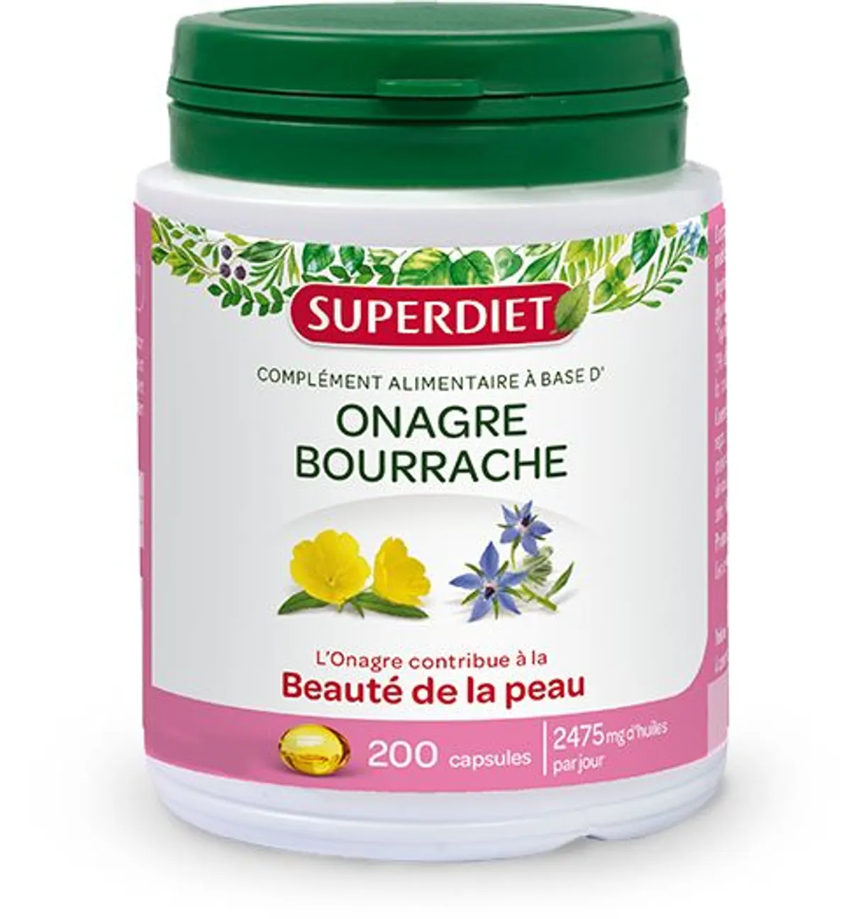 SuperDiet Onagre Bourrache 200 Capsules