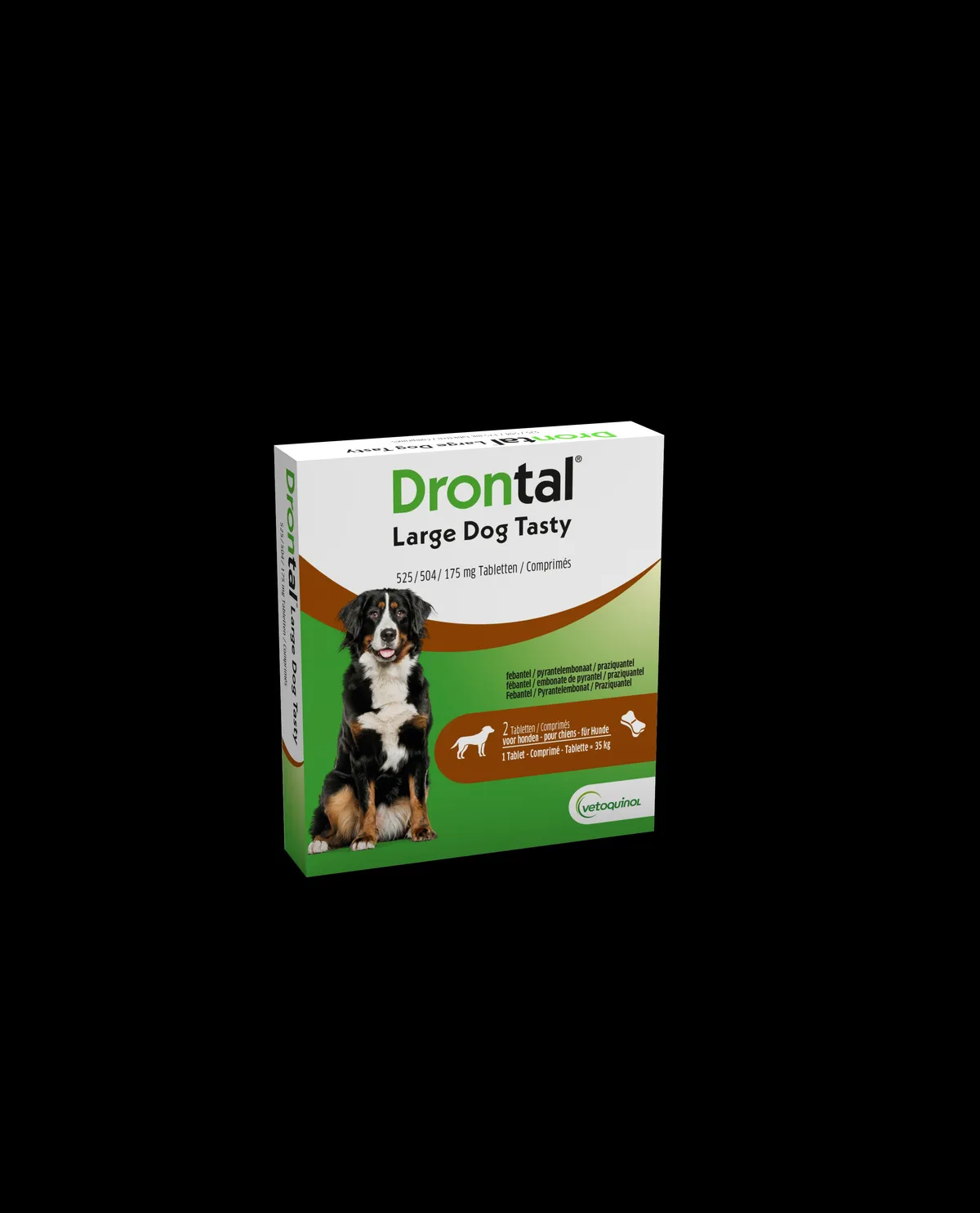 Drontal Large Dog Tasty 525/504/175mg Comp 1x2