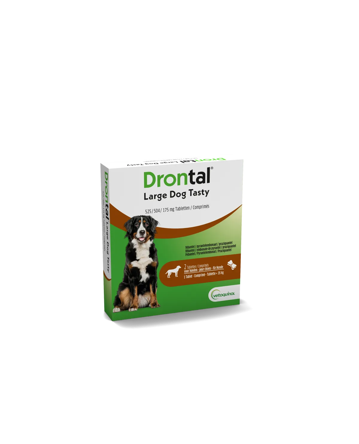 Drontal Large Dog Tasty 525/504/175mg Comp 1x2