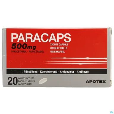 Paracaps 500mg 20 Capsules
