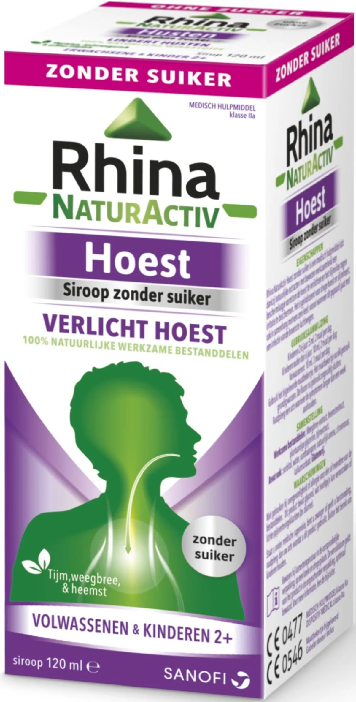 Rhina Natur Activ Suikervrije Hoestsiroop 120 ml