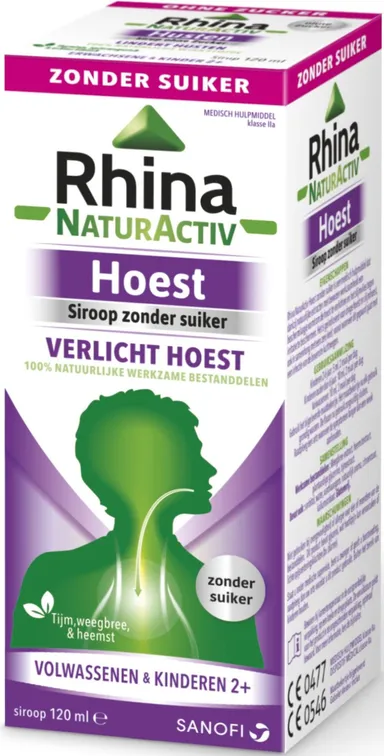 Rhina Natur Activ Suikervrije Hoestsiroop 120 ml