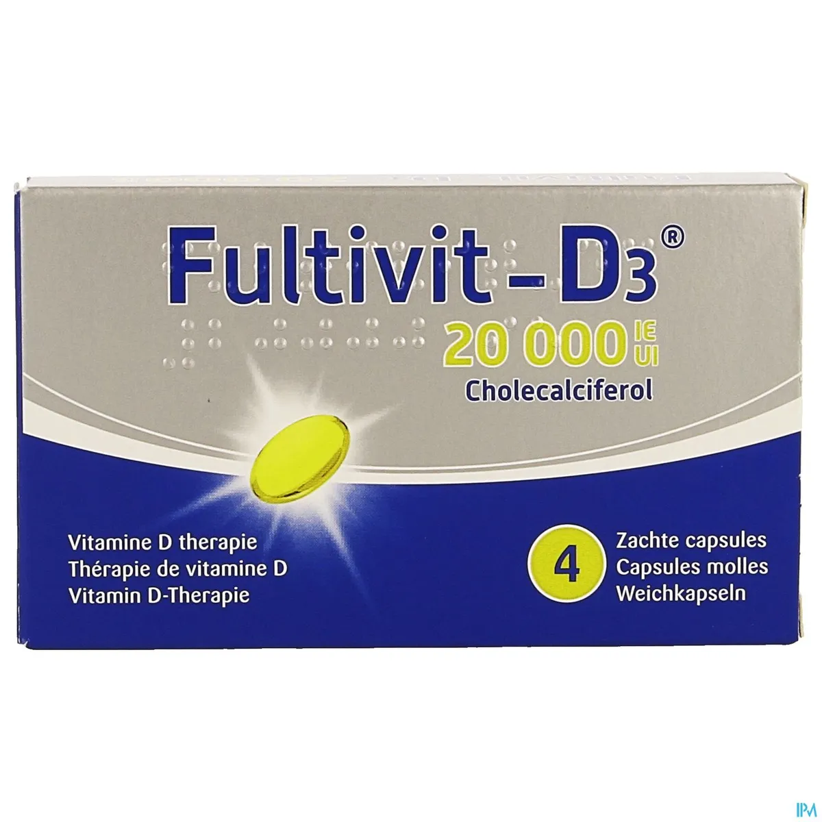 Fultivit-D3 20000 IU 4 Zachte Capsules