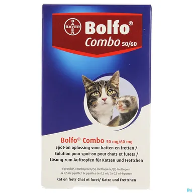 Bolfo Combo 50 mg/60 mg Spot-on Kat Fret 3x0,5 ml
