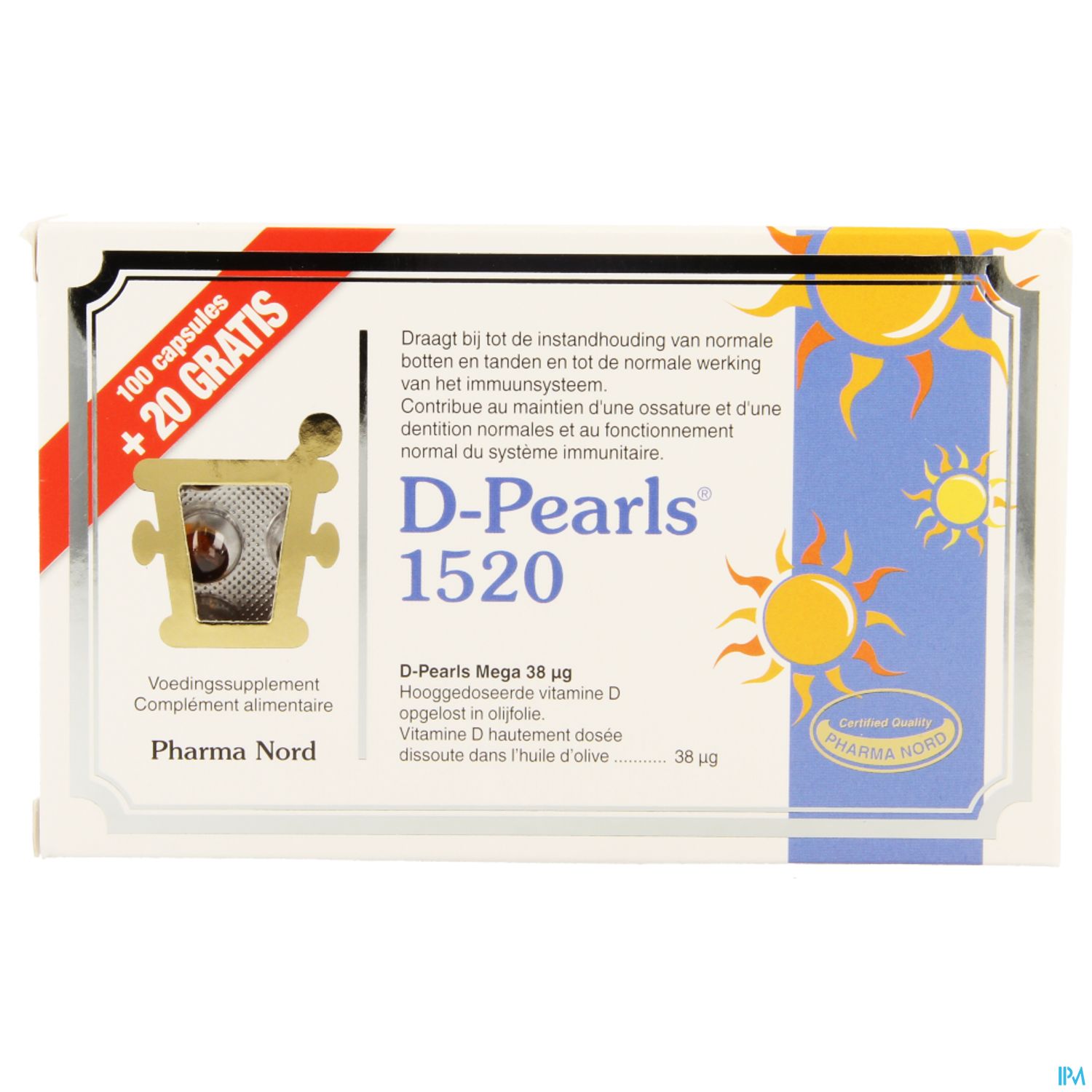 D-Pearls 1520 120 Capsules (100 + 20 gratis)