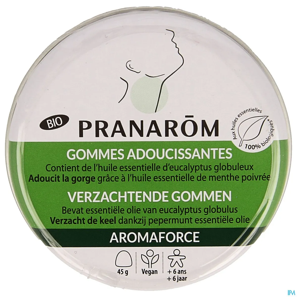 Pranarôm Aromaforce Gommes Gorge Eucalyptus Menthe 45g