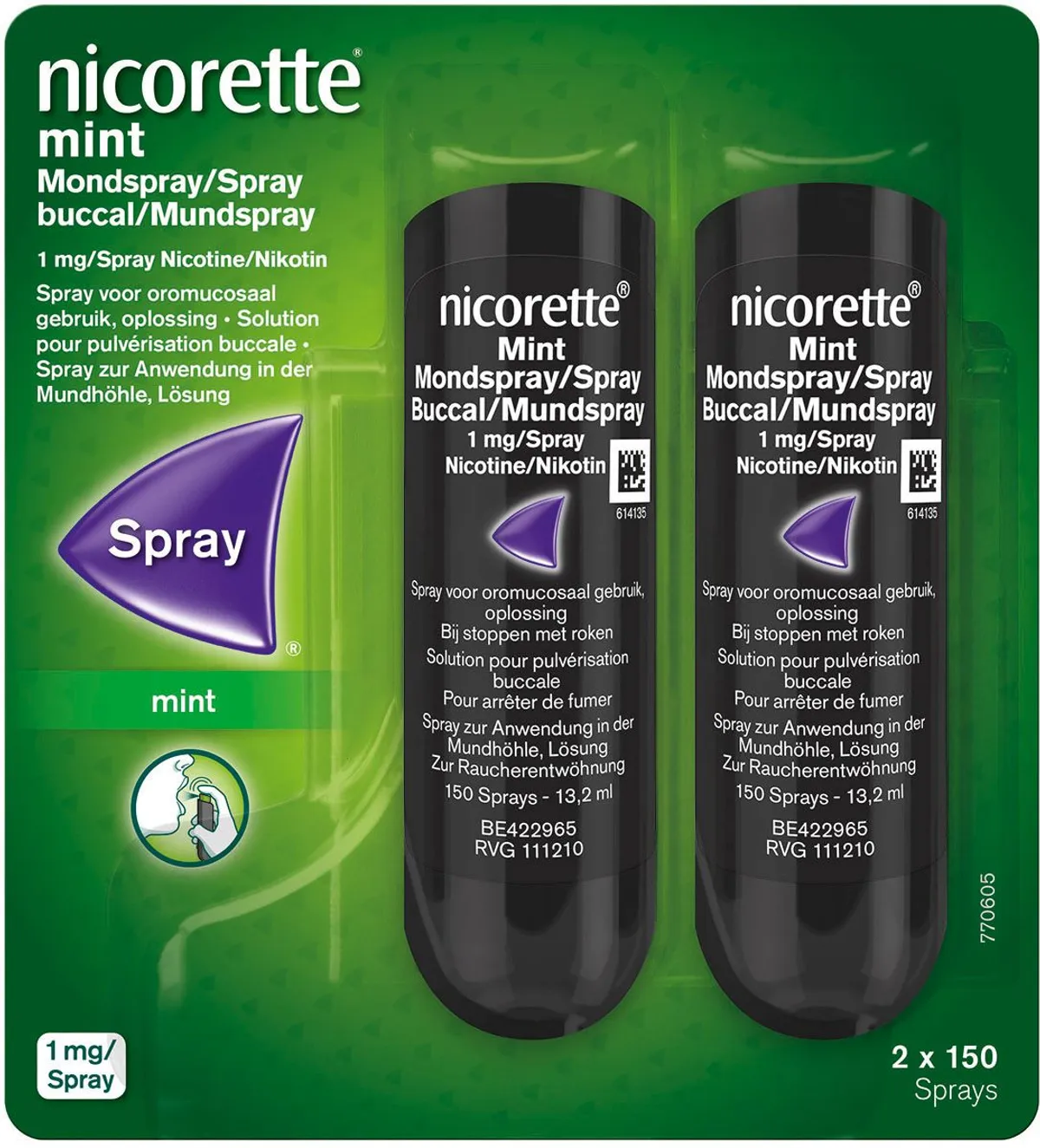Nicorette Mint Mondspray 2 x 150 Sprays 1 mg/spray