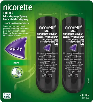 Nicorette Mint Mondspray 2 x 150 Sprays 1 mg/spray