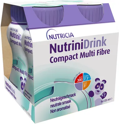 NutriniDrink Compact Multi Fibre Neutrale Smaak Flessen 4x125ml