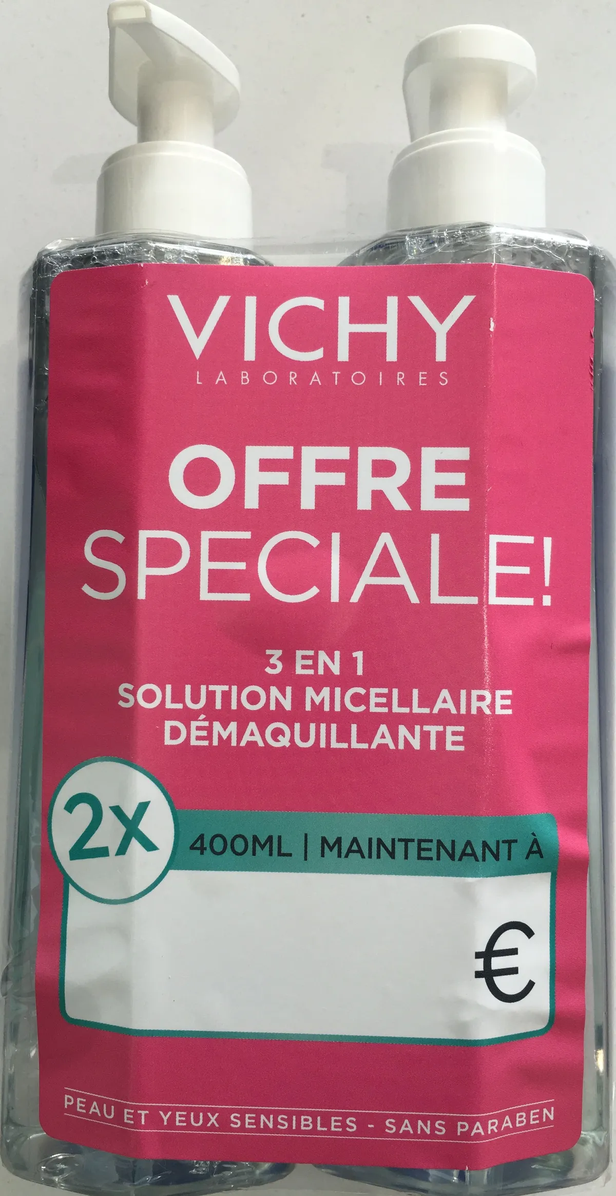 Vichy Pureté Thermale Lotion Micellaire Démaquillante 2x400ml (prix spécial duo)