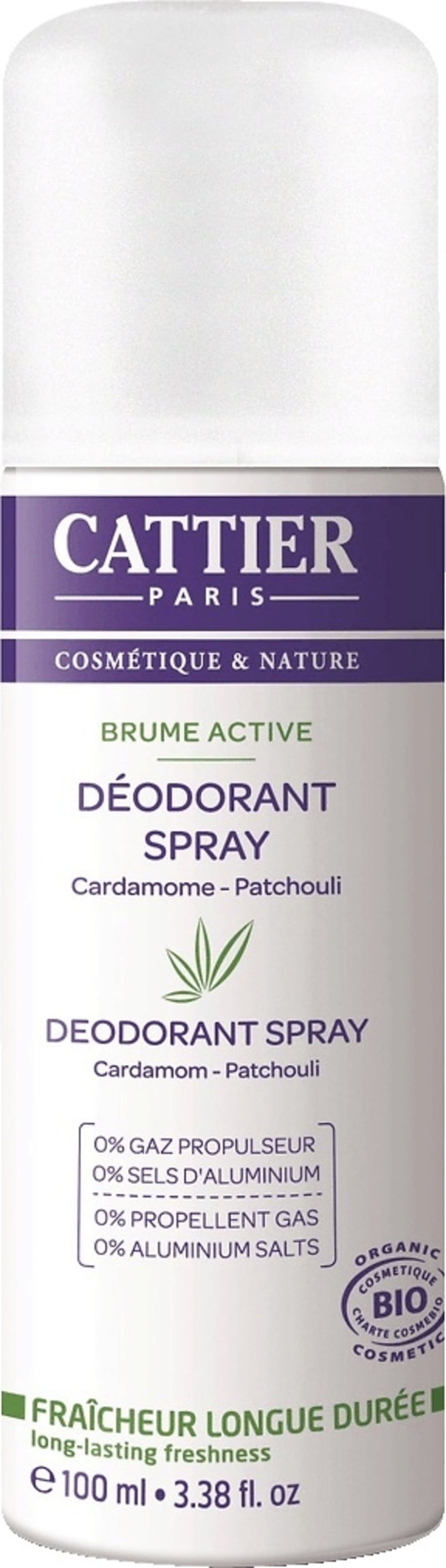 Cattier Deodorant Spray Kardemom Patchoeli Bio 100 ml - Cattier