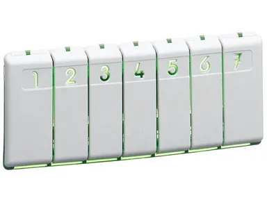 Pilbox Pillendoosje Weekindeling City Wit/Groen